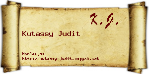 Kutassy Judit névjegykártya